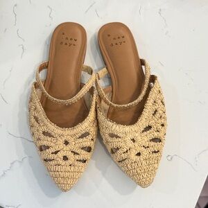 A New Day Women's Beige Crochet Flats
